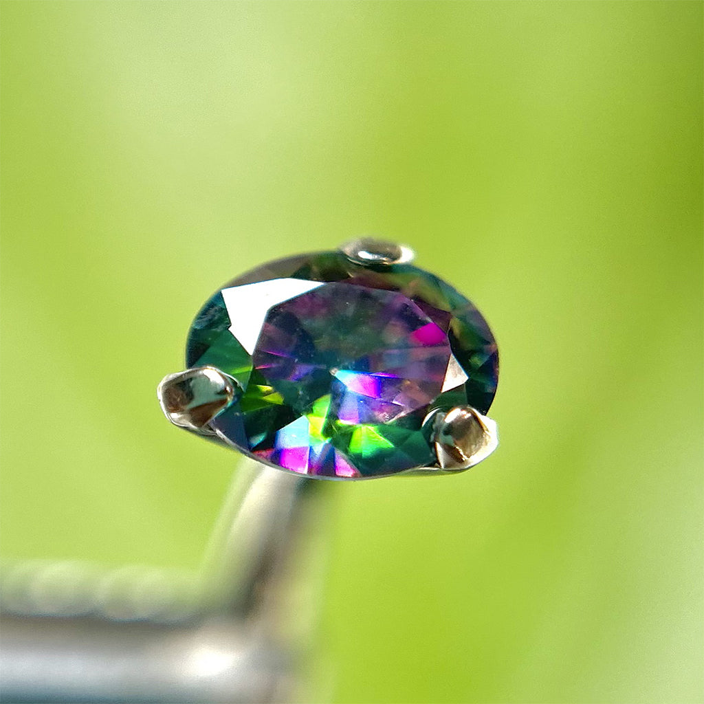 Piercing para ombligo con circones multicolor