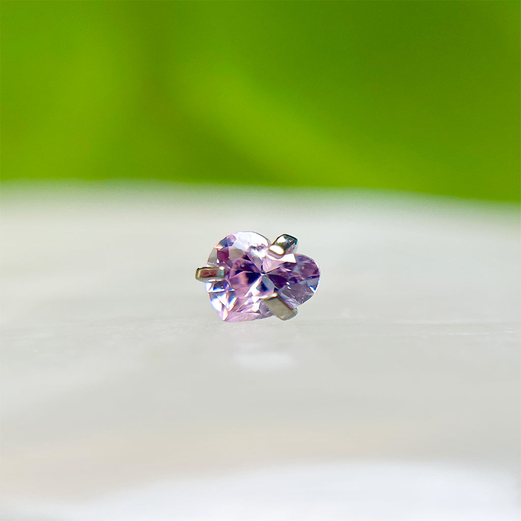 Piercing Corazón Circón Rosado