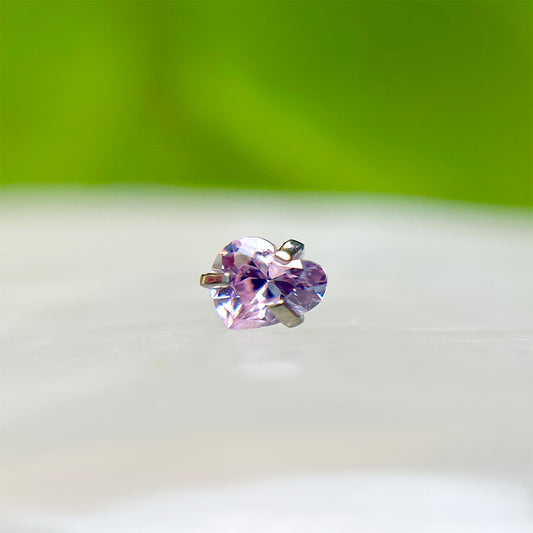 Piercing Corazón Circón Rosado