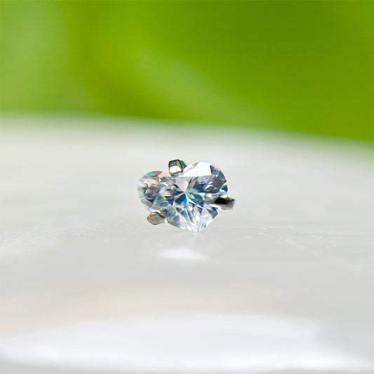 Piercing Corazón Circón Blanco