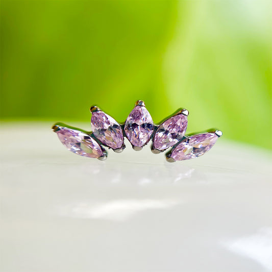 Piercing Clúster Puntas Con Circón Rosado