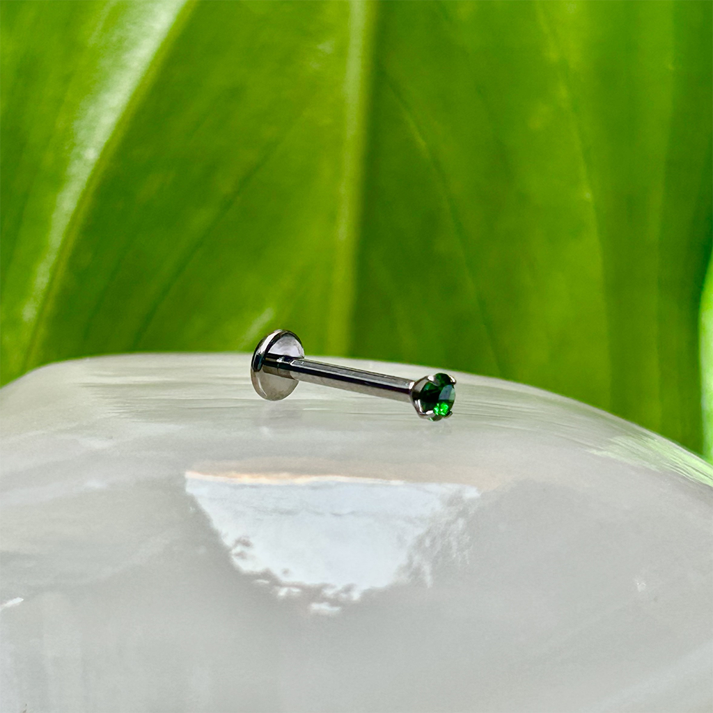 Piercing circón verde
