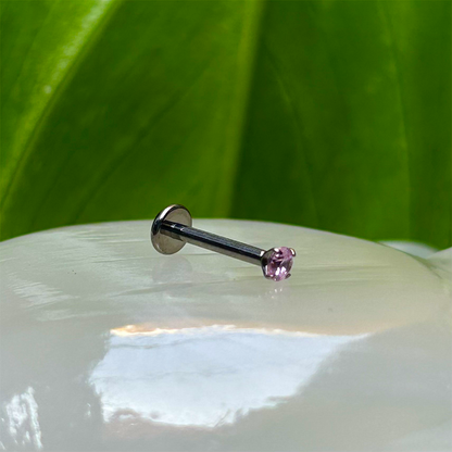 Piercing circón rosado