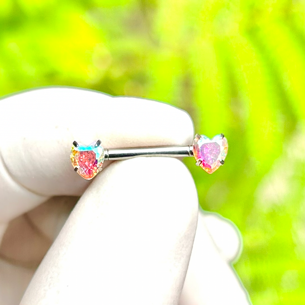Piercing para pezón con corazones